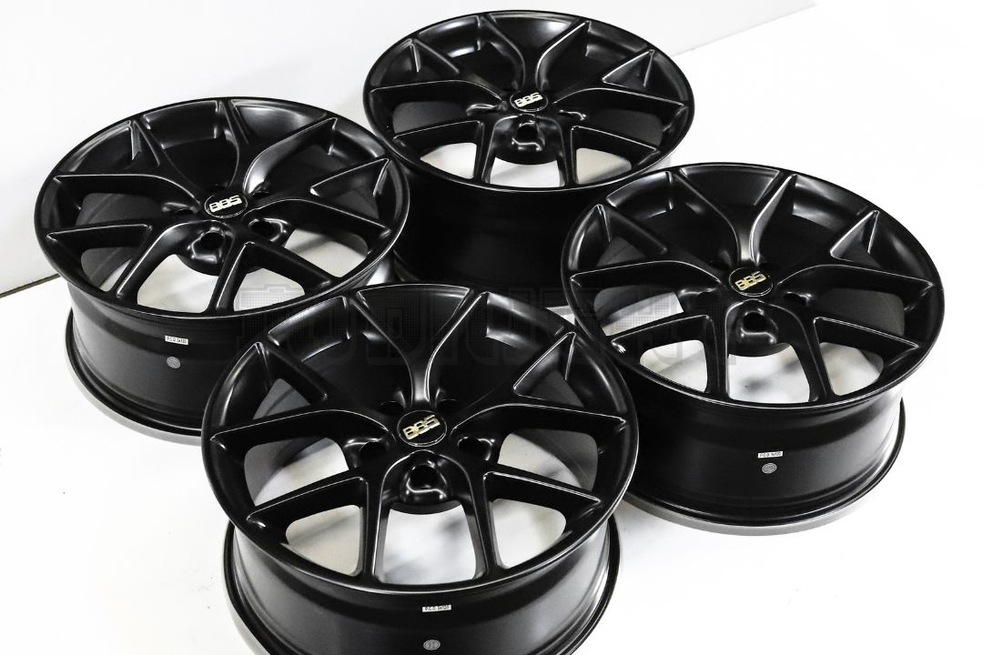 18" Satin Black BBS SR Style Wheels Square Set (5x120) 18x8.0