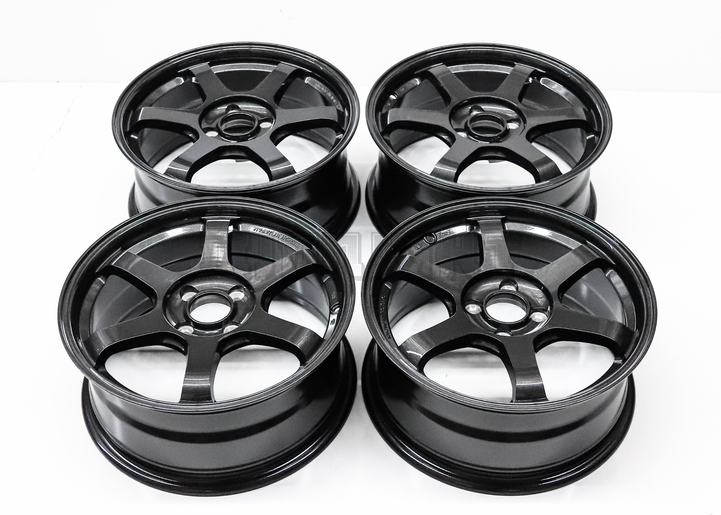 16" Gunmetal Wheels TE37 Style (4x100) Squared Set
