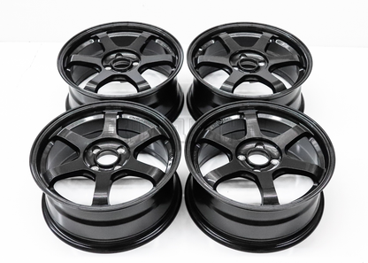 16" Gunmetal Wheels TE37 Style (4x100) Squared Set