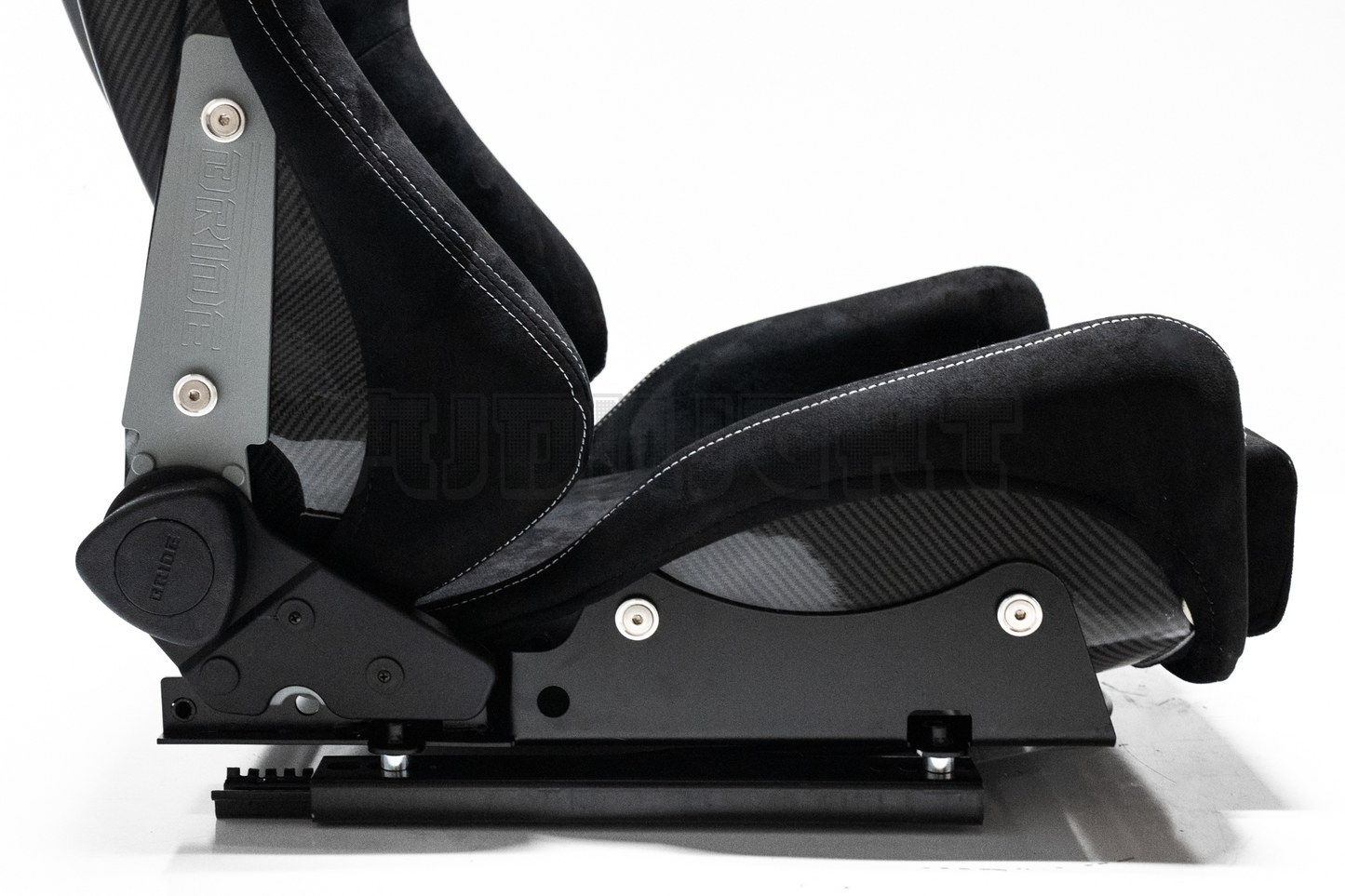 Bride Stradia II Style Black Fabric Gradation Reclinable Bucket Seat Carbon Fiber Back