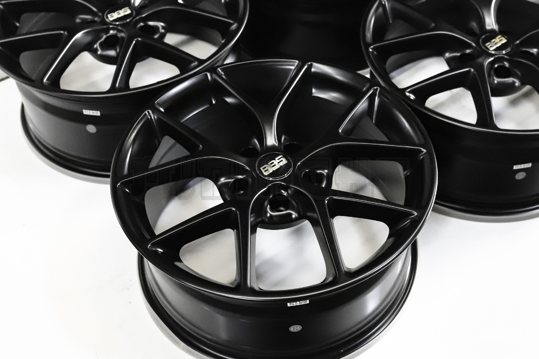 18" Satin Black BBS SR Style Wheels Square Set (5x120) 18x8.0