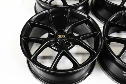 18" Satin Black BBS SR Style Wheels Square Set (5x120) 18x8.0