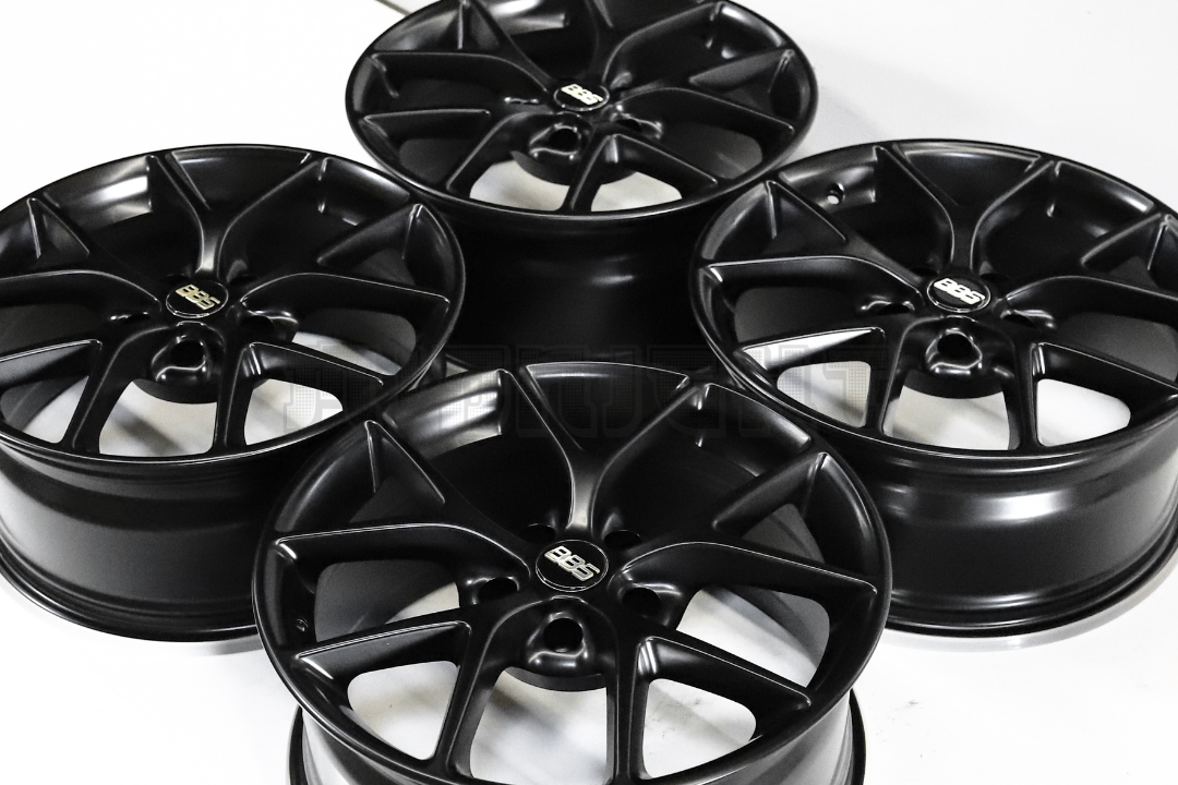 18" Satin Black BBS SR Style Wheels Square Set (5x120) 18x8.0