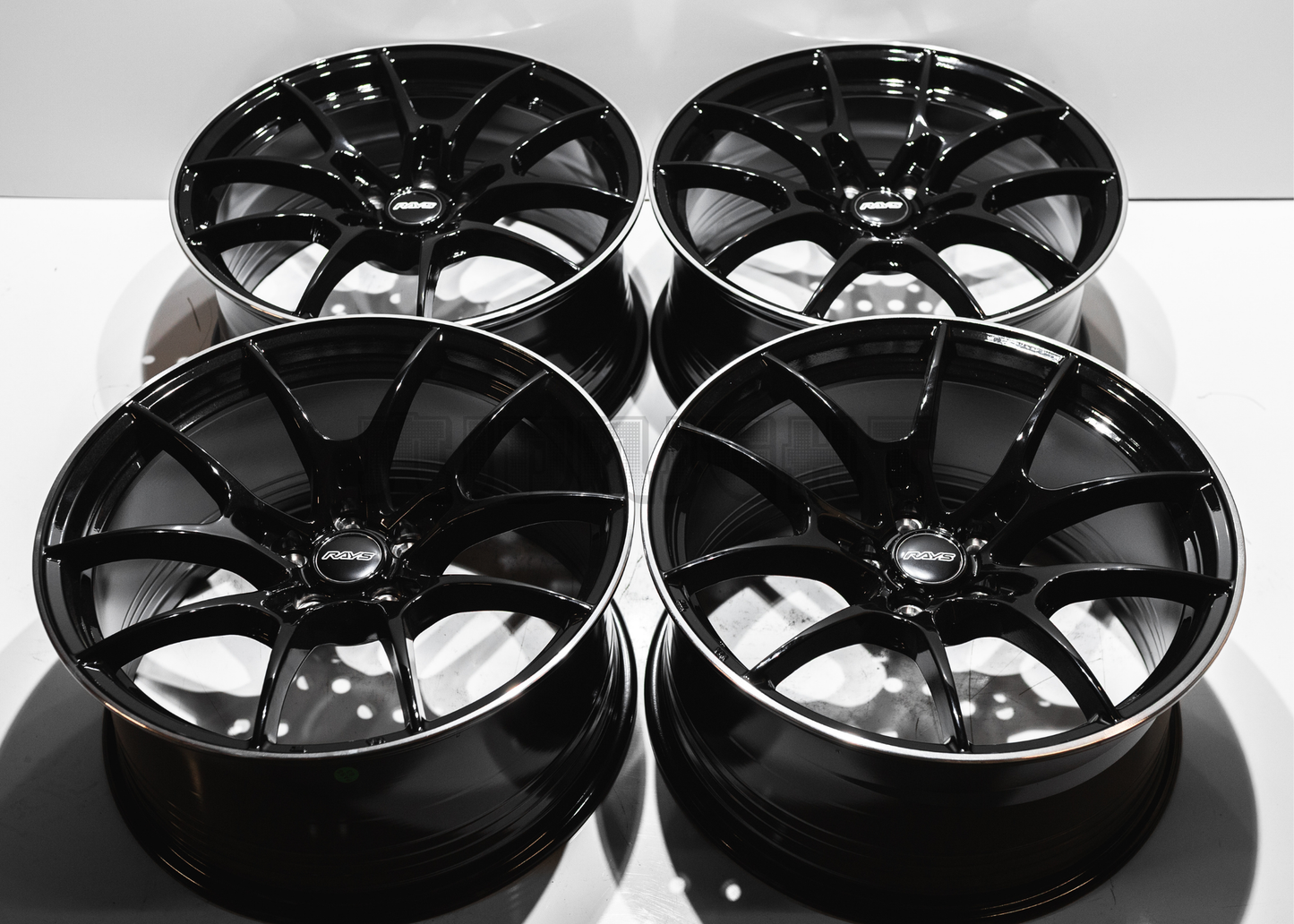 19" Gloss Black Rays G025 Style Wheels (5x112) Staggered Set 19x8.5/9.5