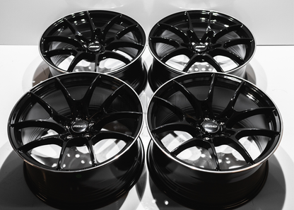 19" Gloss Black Rays G025 Style Wheels (5x112) Staggered Set 19x8.5/9.5