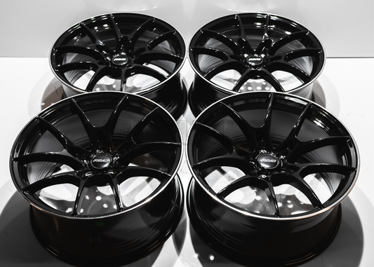 19" Gloss Black Rays G025 Style Wheels (5x112) Staggered Set 19x8.5/9.5