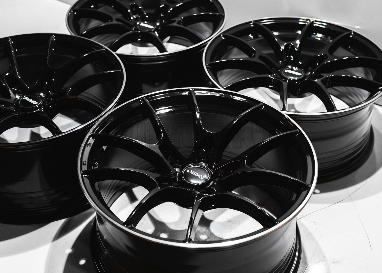 19" Gloss Black Rays G025 Style Wheels (5x112) Staggered Set 19x8.5/9.5