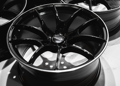 19" Gloss Black Rays G025 Style Wheels (5x112) Staggered Set 19x8.5/9.5