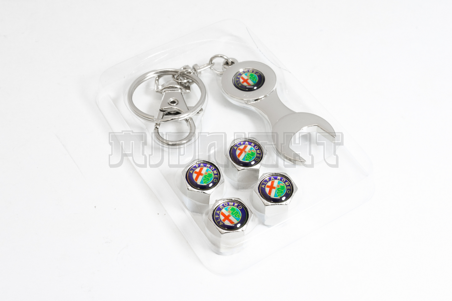 Alfa Romeo Valve Stem Caps With Wrench Keychain