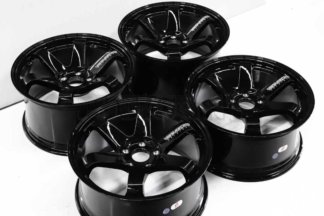 18" Gloss Black Rays TE37 Style Wheels Staggered Set (5x114.3) 18x8.5/9.5