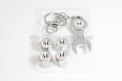 Honda Valve Stem Caps With Wrench Keychain