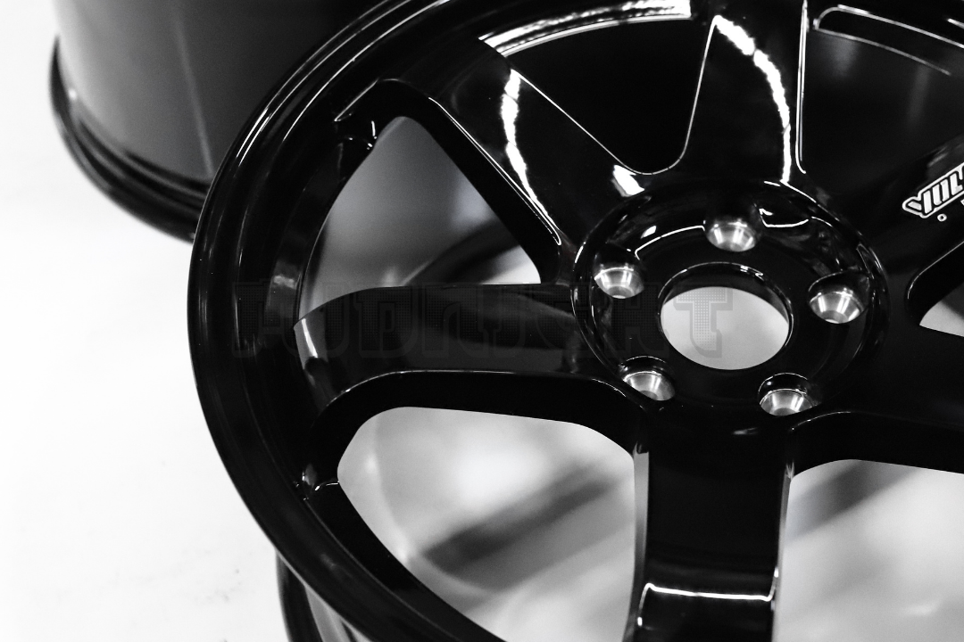 18" Gloss Black Rays TE37 Style Wheels Staggered Set (5x114.3) 18x8.5/9.5