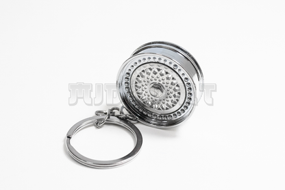 Chrome BBS Style Wheel Keychain