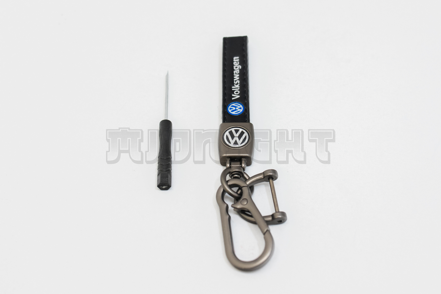 Volkswagen Black Leather Keychain