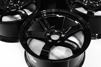 18" Gloss Black Rays TE37 Style Wheels Staggered Set (5x114.3) 18x8.5/9.5