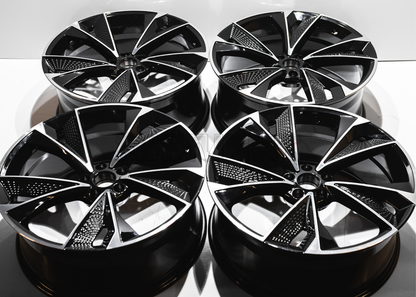 21" Gloss Black Machined Wheels For Audi (5x112) Square Set