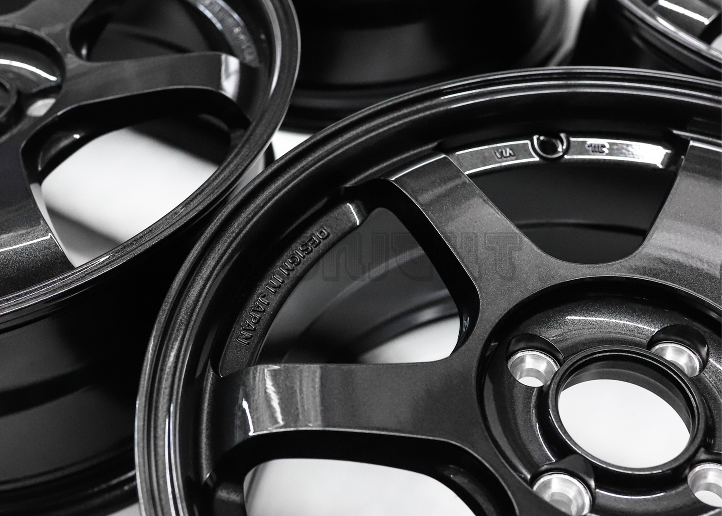 16" Gunmetal Wheels TE37 Style (4x100) Squared Set