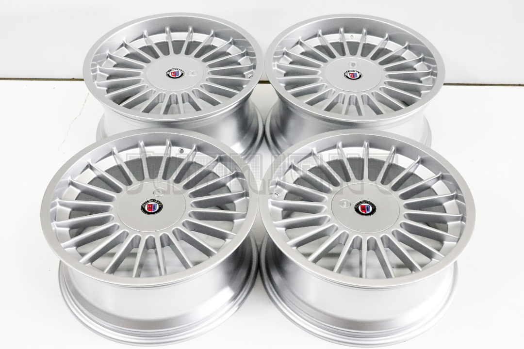 18" Silver Machined Classic Alpina Style Wheels For BMW Staggered Set (5x120) (5x112) 18x8/9