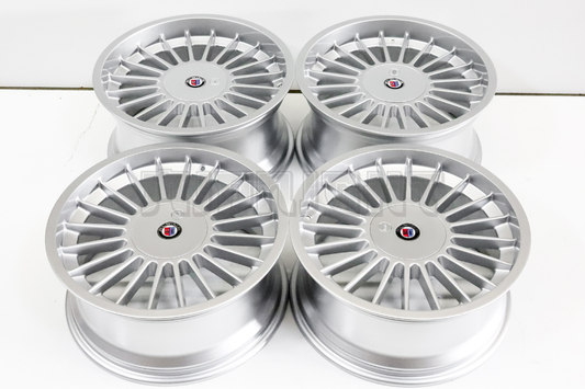 18" Silver Machined Classic Alpina Style Wheels For BMW Staggered Set (5x120) (5x112) 18x8/9