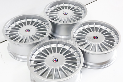 18" Silver Machined Classic Alpina Style Wheels For BMW Staggered Set (5x120) (5x112) 18x8/9