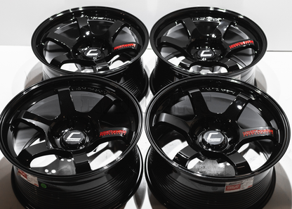 18" Gloss Black Rays TE37 Style Wheels (6x139.7) Square Set