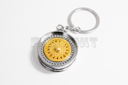 Gold BBS Style Wheel Keychain