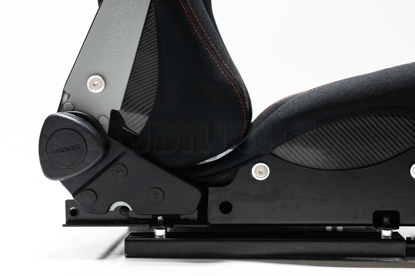 Bride Stradia II Style Black Fabric Gradation Reclinable Bucket Seat Carbon Fiber Back