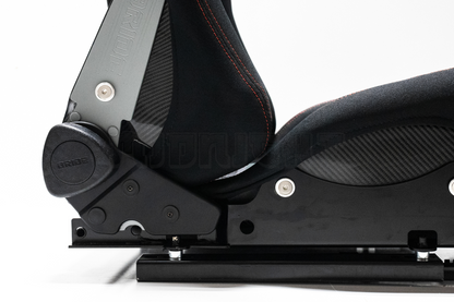 Bride Stradia II Style Black Fabric Gradation Reclinable Bucket Seat Carbon Fiber Back