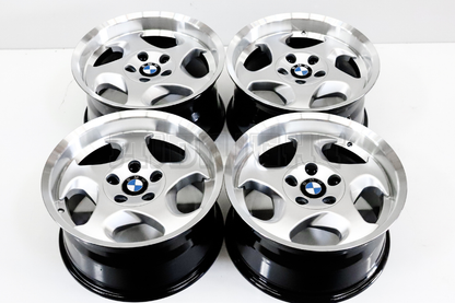 17"Silver Machined Lip Throwing Star Style Wheels Square Set (5x120)