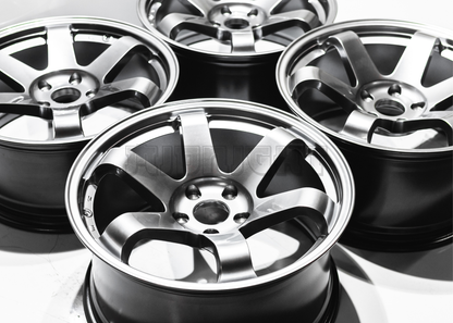 18" Gunmetal Rays TE37 Style Wheels (5x114.3) Staggered Set 18x8.5/9.5