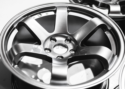 18" Gunmetal Rays TE37 Style Wheels (5x114.3) Staggered Set 18x8.5/9.5