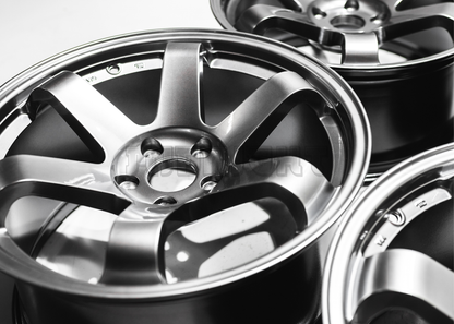 18" Gunmetal Rays TE37 Style Wheels (5x114.3) Staggered Set 18x8.5/9.5
