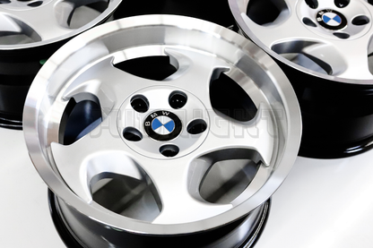 17"Silver Machined Lip Throwing Star Style Wheels Square Set (5x120)
