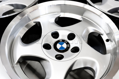 17"Silver Machined Lip Throwing Star Style Wheels Square Set (5x120)