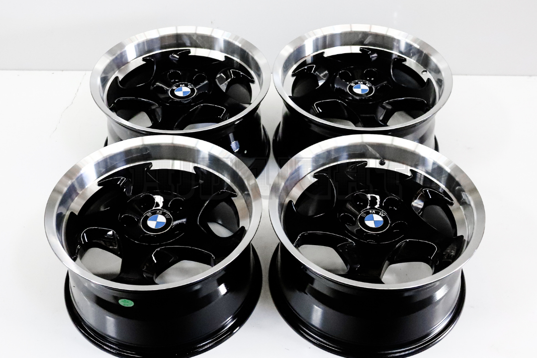 17" Gloss Black Machined Lip Throwing Star Style Wheels Square Set (5x120)