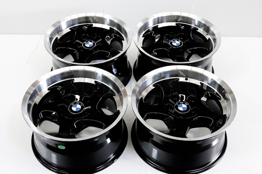 17" Gloss Black Machined Lip Throwing Star Style Wheels Square Set (5x120)