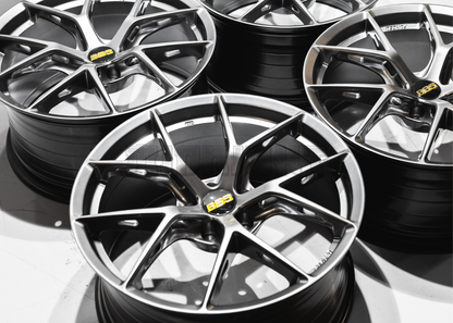 19" Gunmetal BBS FIR EVO Style Wheels (5x114.3) Staggered Set 19x8.5/9.5