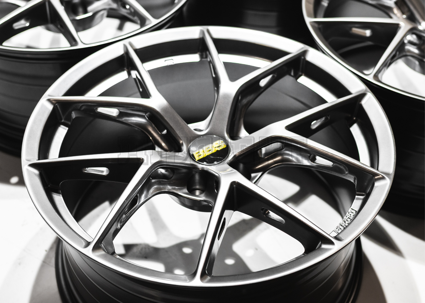19" Gunmetal BBS FIR EVO Style Wheels (5x114.3) Staggered Set 19x8.5/9.5