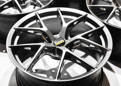 19" Gunmetal BBS FIR EVO Style Wheels (5x114.3) Staggered Set 19x8.5/9.5