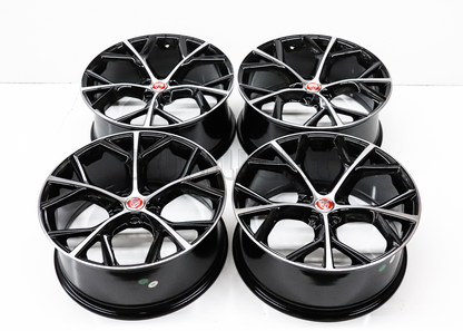 20" Gloss Black Machined Wheels For Jaguar (5x108) Squared Set