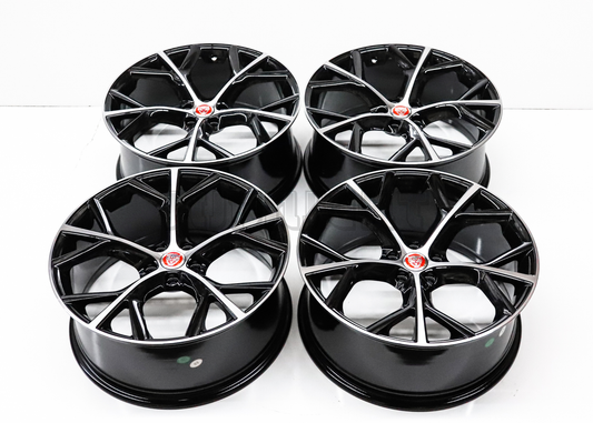 20" Gloss Black Machined Wheels For Jaguar (5x108) Squared Set