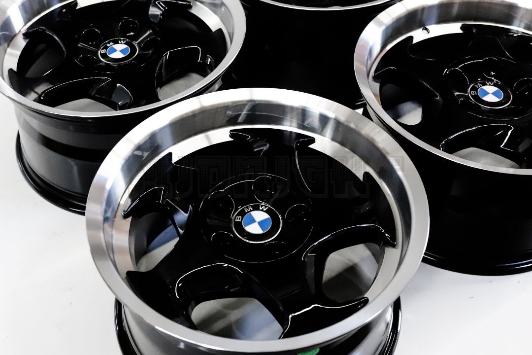 17" Gloss Black Machined Lip Throwing Star Style Wheels Square Set (5x120)