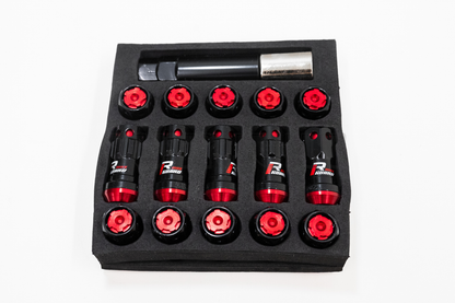 MaxGuard R40 Style Red Racing Composite Formula Lock Set Lug Nuts M12xP1.25