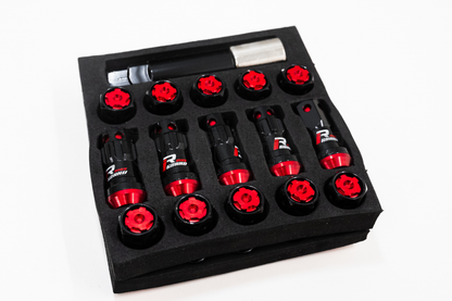 MaxGuard R40 Style Red Racing Composite Formula Lock Set Lug Nuts M12xP1.25