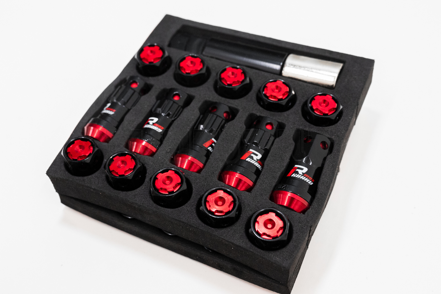 MaxGuard R40 Style Red Racing Composite Formula Lock Set Lug Nuts M12xP1.25