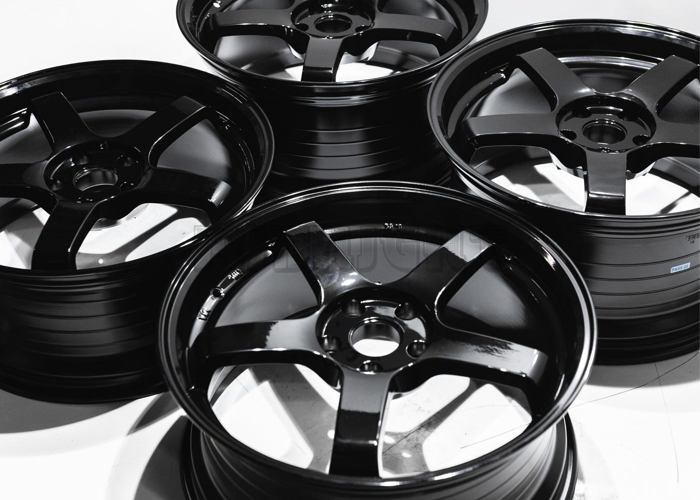 19" Gloss Black Advan Style Wheels (5x114.3) Staggered Set 19x8.5/9.5