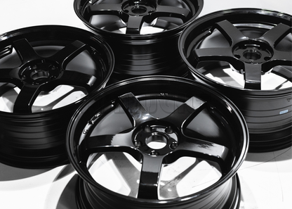 19" Gloss Black Advan Style Wheels (5x114.3) Staggered Set 19x8.5/9.5