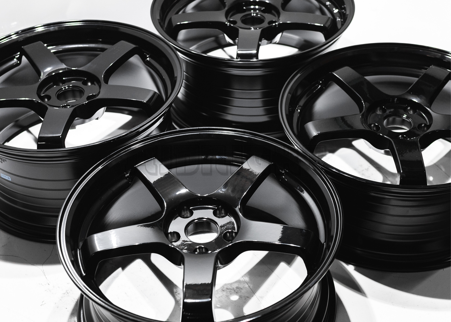 19" Gloss Black Advan Style Wheels (5x114.3) Staggered Set 19x8.5/9.5