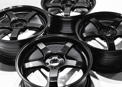 19" Gloss Black Advan Style Wheels (5x114.3) Staggered Set 19x8.5/9.5
