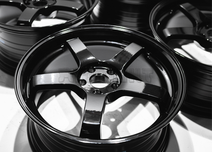 19" Gloss Black Advan Style Wheels (5x114.3) Staggered Set 19x8.5/9.5